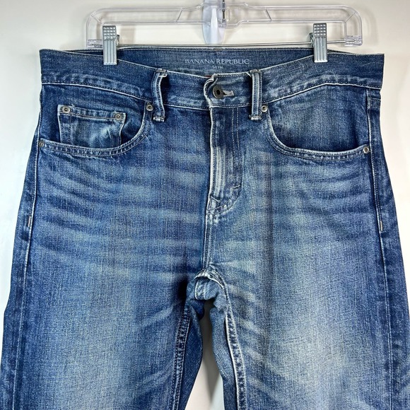 Banana Republic Varick Slim Fit Blue Denim 100% Cotton Men's Jeans 31W x 32L - Picture 4 of 11
